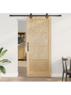 vidaXL Πόρτα Εσωτερική Συρόμενη Ξύλινη Φυσική 86x211cm 3445511