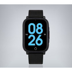 Smartwatch ηλικιωμένων 4G GPS SOS - Μαύρη κάσα / Μαύρο λουρί σιλικόνης