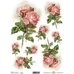 Ριζόχαρτο pink roses 21x29εκ. (ITD-R1202)