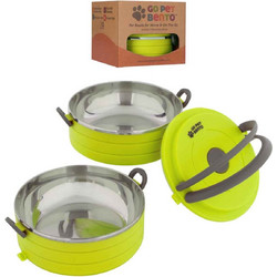 Healthy Human Go Pet Pento Box 2-Bowl Unisex Αξεσουάρ Πράσινο (HH-SOB35)