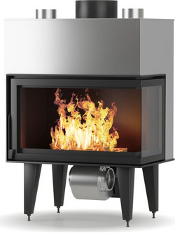 Thermiki ATS Stable Corner Air 700 Ενεργειακό Τζάκι Αερόθερμο Ξύλου Δεξιά Γωνία 14kW