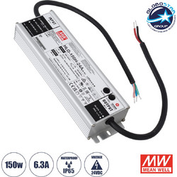 GLOBOSTAR(R) MEANWELL-HLG-150H-24A 90785 Τροφοδοτικό/Μετασχηματιστής SELV 150W 6.25A DC 24V Αδιάβροχο IP65 - AC 220-240V σε DC 24V - Μ22.8 x Π6.8 x Υ4cm