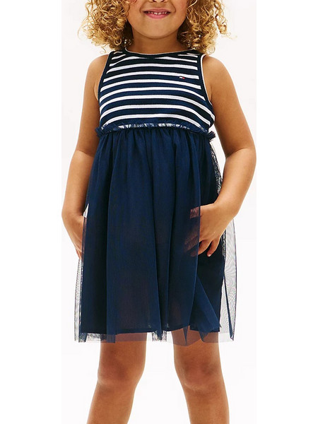 Tommy Hilfiger Παιδικό Φόρεμα Τζιν Navy Μπλε Άσπρο KG0KG09156-C1G