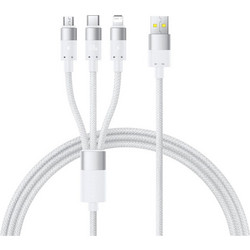 Καλώδιο Baseus USB 3σε1 StarSpeed Fast Charging USB to Micro-USB Type-C Lightning 100W 1.5m Άσπρο