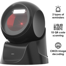 DELI 1D & 2D DESKTOP BARCODE SCANNER BLACK