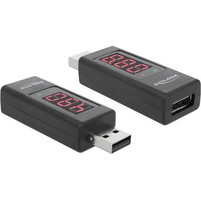 DELOCK DELOCK αντάπτορας USB 65569 με οθόνη ένδειξης V/A, έως 5V/4A, μαύρος