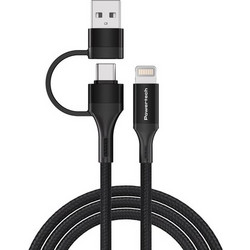 Powertech POWERTECH καλώδιο USB & USB-C σε Lightning PTR-0159, PD 27W, copper, 1.5m, μαύρο