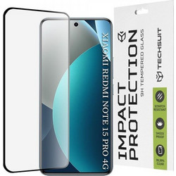 Techsuit Full Glue Full Face Tempered Glass Μαύρο για Xiaomi Redmi Note 15 Pro 4G