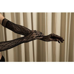 Ophelia's Dream Lingerie- Leopard pattern fishnet gloves- 101323