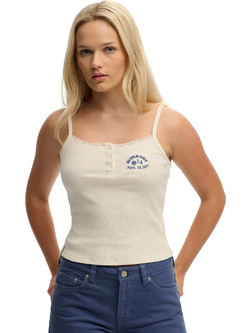 Superdry Athletic Rib Γυναικείο Αθλητικό Top Off White W6012154A-71D