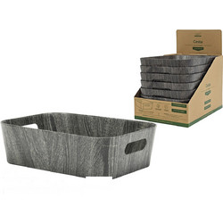 Καλάθι Γκρι Πλαστικό/Χαρτί 37x26x11cm Σε 6 Χρώματα