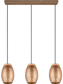 Reality Lighting Bidar Κρεμαστό Φωτιστικό Οροφής Ράγα Τρίφωτο E27 Καφέ R31573065