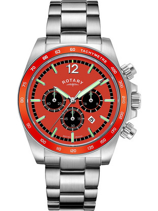 Rotary Ανδρικό Ρολόι Χρονογράφος με Ασημί Μεταλλικό Μπρασελέ GB05440/54