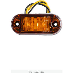 GloboStar(R) 79908 Πλευρικά Φώτα Όγκου Φορτηγών LED 2xSMD2835 DC 10-30V 2W 134lm IP66 Πορτοκαλί - Μ6.5 x W3 x H1.8cm