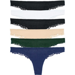 6 Pack Γυναικεία lace brazilian slip multicolour
