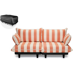 Fatboy Paletti - Καναπές Διθέσιος Από Ύφασμα Olefin 190x100x90 I Stripe Orange Creme
