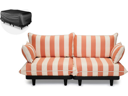 Fatboy Paletti - Καναπές Διθέσιος Από Ύφασμα Olefin 190x100x90 I Stripe Orange Creme