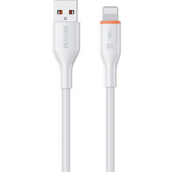 Καλώδιο Φόρτισης & Δεδομένων USB-A Σε Lighnting 1m Wekome WDC-120i - ΛΕΥΚΟ