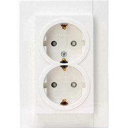 Πρίζα Ρεύματος Διπλή HK07 940229004 16A 250V Pure White Kopp