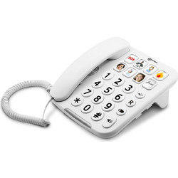 Geemarc Telecom PhotoPHONE 110 GBPP110 Ενσύρματο Τηλέφωνο Γόνδολα με Ανοιχτή Ακρόαση για Ηλικιωμένους Λευκό