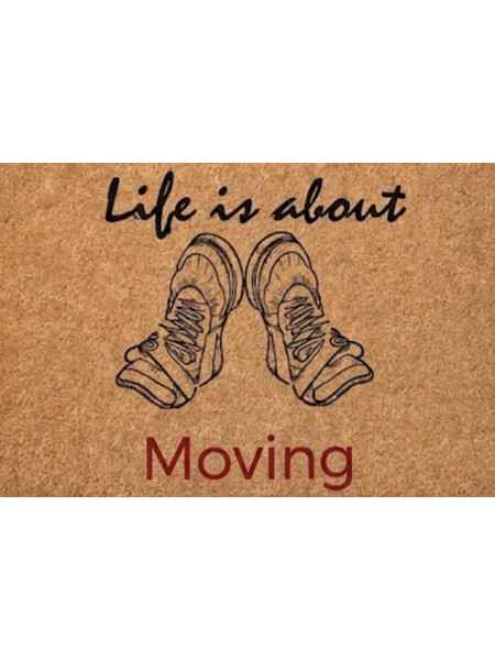 Πατάκι Εισόδου Life is about Moving 48x78cm X-6244