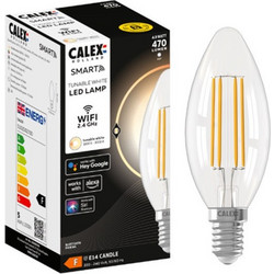 Smart λάμπα Calex E14, κερί B35, διαφανές WiFi (Tuya)