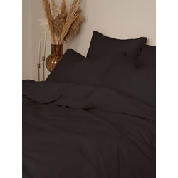 Sunshine Home Σετ Σεντόνια Διπλά Βαμβακερά 200x270 Feelings 111 Black