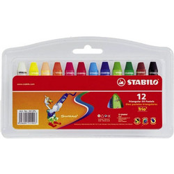 Λαδοπαστέλ STABILO Trio 12 χρωμάτων 2612PL