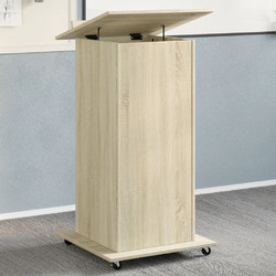 vidaXL Αναλόγιο με Ροδάκια & Συρτάρι Sonoma Δρυς 55x55x107cm Επεξ Ξύλο 1 τεμ