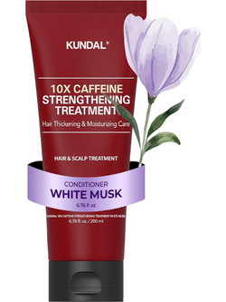 KUNDAL 10X Caffeine Strengthening Treatment White Musk Ενδυναμωτική Θεραπεία Μαλλιών κατά της Τριχόπτωσης 200 ml