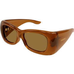 Saint Laurent SL901 007 Γυναικεία Γυαλιά Ηλίου Πολυγωνικά Κοκάλινα Καφέ με Καφέ Φακό