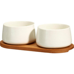 Σετ Σερβιρίσματος Excellent Houseware με 2 πορσελάνινα μπολ και δίσκο - 3 τεμάχια