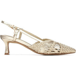 Xti Γόβες Slingback Δερμάτινες με Λεπτό Χαμηλό Τακούνι Χρυσές 145301