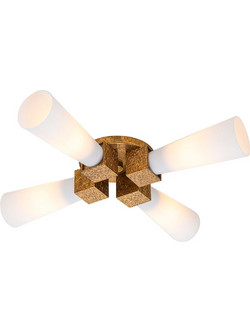Elstead Lighting Kristy 4P DG Opal Κρεμαστό Φωτιστικό Οροφής με Λευκά Οπάλ Γυαλά Distressed Gold E1-KRISTY-4P-DG-OPAL