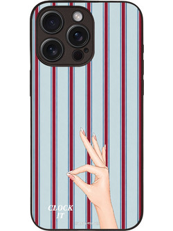 Sonique Stripe Stories Series Back Cover (iPhone 15 Pro Max) με Σχέδιο «Clock It»