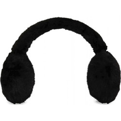KARL LAGERFELD EAR MUFFS IKON FAUX FUR LOGO ΜΑΥΡΟ