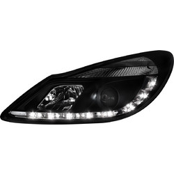 Φανάρια εμπρός Opel Corsa D (2006-2010) led - black , με λάμπες (Η1) - σετ 2τμχ