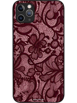 Sonique Diva Series Back Cover Burgundy Lace (iPhone 11 Pro Max)