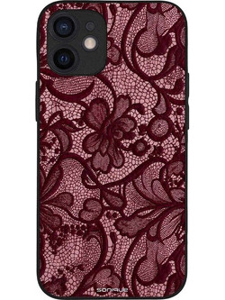 Sonique Diva Series Back Cover Burgundy Lace (iPhone 12 mini)