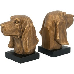 Artekkol Bookends Μπρονζέ Βιβλιοστάτες Ρητίνης με Σκυλιά (17.8x15x22)cm 2pcs