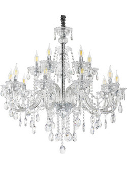 Artekko Chandelier Rea Πολυέλαιος 15φωτος Ε14 με Διάφανο Κρύσταλλο (87x87x100)cm