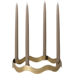 Διακοσμητικό Κηροπήγιο Halo Μεταλλικό Brass O18 x H2,8 cm Broste Copenhagen