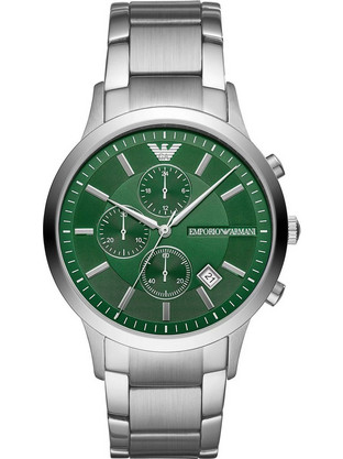 Emporio Armani Renato Ανδρικό Ρολόι Χρονογράφος με Ασημί Μεταλλικό Μπρασελέ AR11507