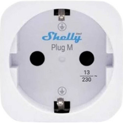 Shelly Plug M Gen3 Αντάπτορας Σούκο Smart Wi-Fi/BT 13A με Μέτρηση Κατανάλωσης & Matter Λευκό