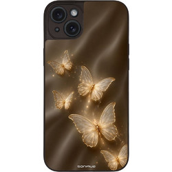 Sonique Diva Series Back Cover Gold Butterflies (iPhone 15 Plus)