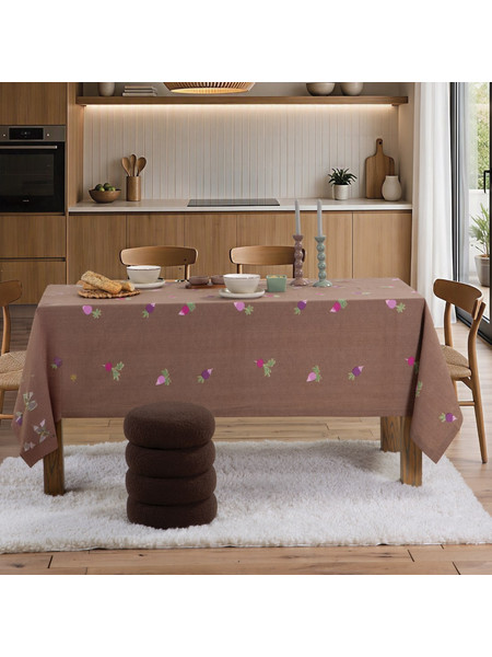 Τραπεζομάντηλο Αλέκιαστο Nef-Nef Radish Brown 140x180
