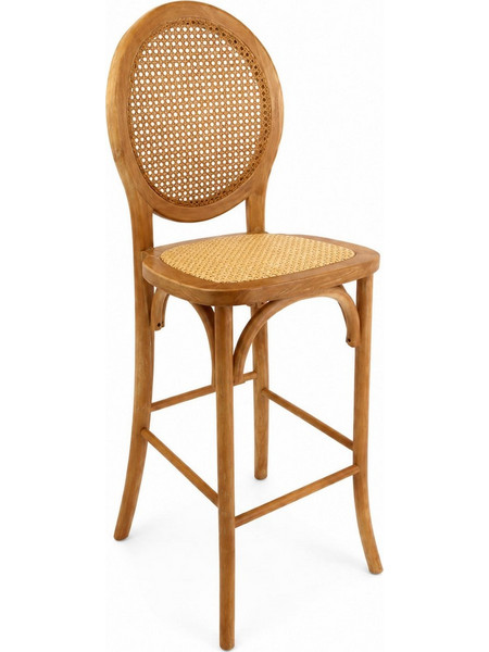Artekko Sorento Καφέ Σκαμπό Μπαρ από Ξύλο Toon και Ρατάν (50x50x124)cm 715-1107