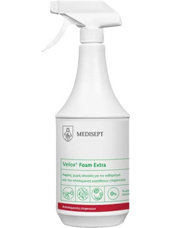 Απολυμαντικό επιφανειών Velox Foam Extra 1lt με αντλία χωρίς αλκοόλη