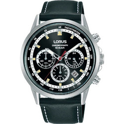 Lorus Ανδρικό Ρολόι Χρονογράφος με Μαύρο Δερμάτινο Λουράκι RT301KX9