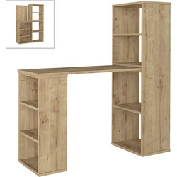 Γραφείο εργασίας πολυμορφικό χρώμα sapphire oak 119x44,7x123εκ